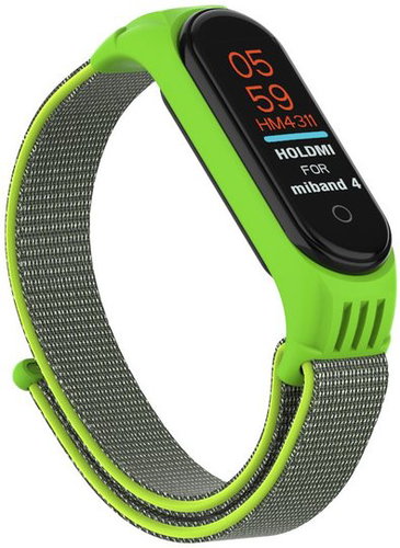 Epico Nylon Strap Xiaomi Mi Band 5 -Green - Watch Strap - Main image
