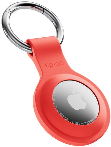 Epico Silicone AirTag Case (1st-2nd Gen) with Full Back - Red - AirTag Key Ring - Main image