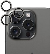 Ochranné sklo na objektív Epico hliníkové ochranné sklo na šošovky fotoaparátu pre iPhone 15 Pro/15 Pro Max – čierny titán - Ochranné sklo na objektiv