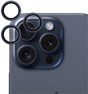 Epico hliníkové ochranné sklo na čočky fotoaparátu pro iPhone 15 Pro / 15 Pro Max  - modrý titan - Camera Glass