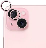 Camera Glass Epico hliníkové ochranné sklo na čočky fotoaparátu pro iPhone 15 / 15 Plus - růžová - Ochranné sklo na objektiv