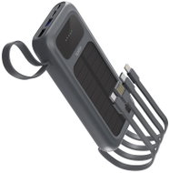 Spello ForcePack 5in1 10000mAh solární powerbanka se 4 integrovanými kabely SP15 - šedá - Power Bank