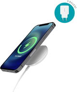 Epico Wireless Charger mit Unterstützung für MagSafe Befestigung, inklusive Adapter - weiß - Netzladegerät