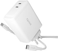Epico 100 W GaN sieťová nabíjačka s 2 m USB-C káblom – biela - Nabíjačka do siete