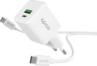 Epico UltraBoost EA10 20W GaN síťový adaptér s 1,2 m USB-C na USB-C kabelem - bílý - Nabíječka do sítě