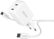 Epico UltraBoost GaN 35W Power Adapter EA35 with 1.2m USB-C to USB-C Cable - White - Wall Charger