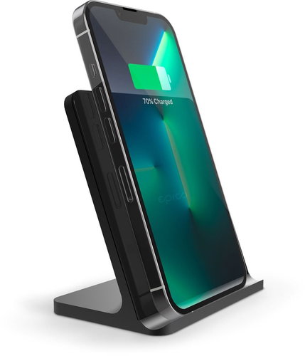 Epico Wireless Charging Stand 15W with Adapter - Black - Wireless Charger - Main image