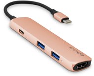 Epico USB Type-C Hub Multi-Port 4k HDMI - Rose Gold/Black - Port Replicator