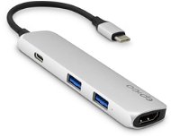 Epico USB Type-C Hub Multi-Port 4K HDMI  – silver/black - Replikátor portov