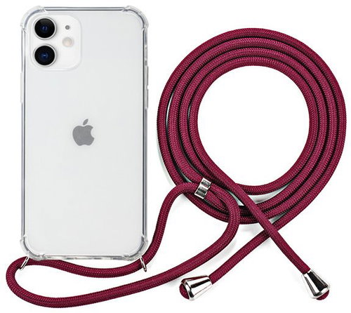 Epico Nake String Case iPhone 12 mini, Transparent White/Red - Phone Cover - Main image