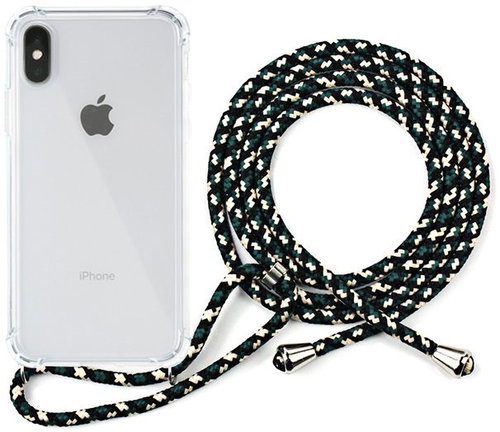 Epico Nake String Case iPhone X/XS, Transparent White/Black-White - Phone Cover - Main image