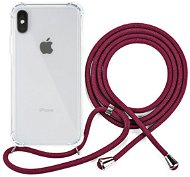 Epico Nake String Case iPhone X/XS, Transparent White/ Red - Phone Cover