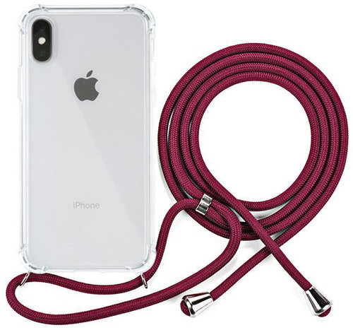 Epico Nake String Case iPhone X/XS, Transparent White/ Red - Phone Cover - Main image