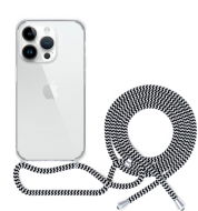 Epico transparentný kryt so šnúrkou na iPhone 14 Plus – čierno-biely - Kryt na mobil