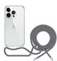 Epico transparent cover with lanyard for iPhone 13 - black and white - Phone Cover