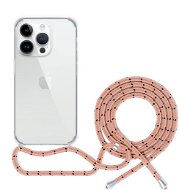 Handyhülle Epico Transparentes Cover mit Lanyard für iPhone 13 Pro - pink - Kryt na mobil