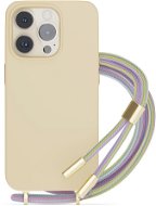 Kryt na mobil EPICO silikónový kryt so šnúrkou na iPhone 13 / 14 - béžová - Kryt na mobil
