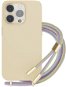 EPICO Silikonhülle mit Umhängeband für iPhone 14 Pro - beige - Handyhülle