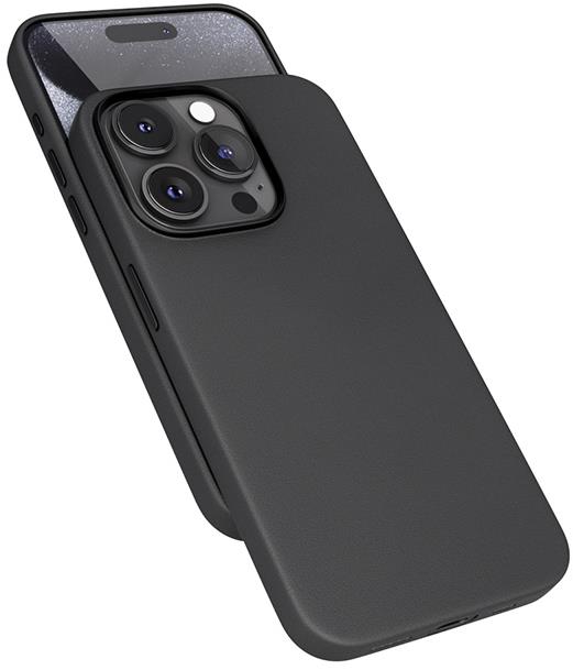 Epico Mag+ iPhone 15 Pro fekete bőr tok
