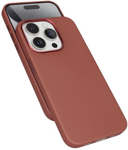 Epico Mag+ Leather iPhone 15 Pro Cover - Brown - Phone Cover - Main image