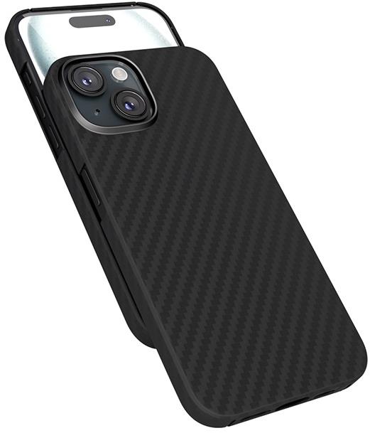 Epico Mag+ Carbon iPhone 15 Plus fekete MagSafe tok