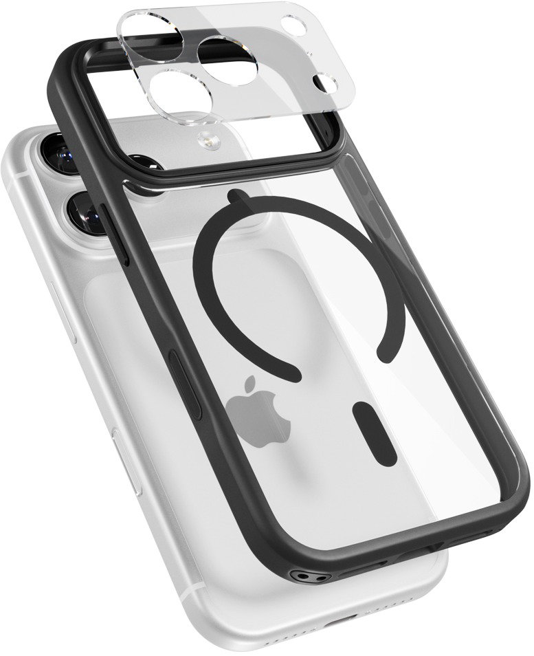 Epico Mag+ Hero iPhone 17 Pro Max fekete átlátszó tok