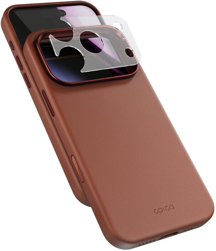 Epico Leather Pro Mag+ Case iPhone 17 Pro Max/18 Pro Max Qi2 & MagSafe kompatibilní - hnědá - Phone Cover - Main image