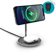 Epico 2in1 Wireless Charger mit MagSafe II Halterung - Space Grey - MagSafe kabelloses Ladegerät