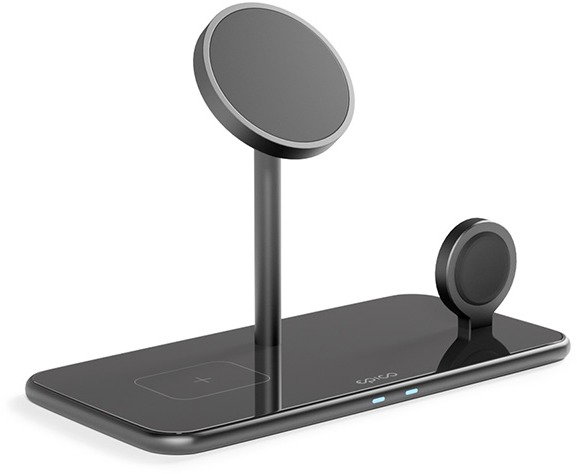 Epico Mag+ MagSafe vezeték nélküli töltő, üveg - fekete