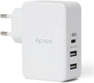 Epico Quick PD Charger with 3 USB Ports - White - AC Adapter
