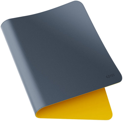 Epico TechGrain reversible desk mat for keyboard & mouse, dark blue / yellow - Mouse Pad - Main image