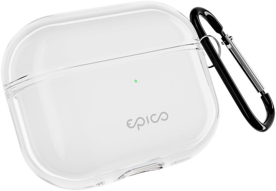 Epico AirPods Pro 3 fehér átlátszó szilikon tok + karabiner