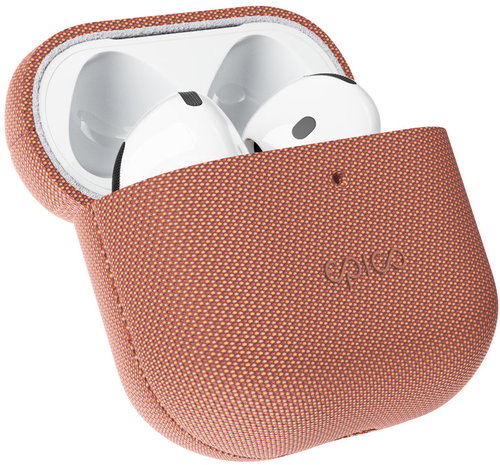 Epico SolidWoven Cover for AirPods 4/4 (ANC)/5 Qi2 & MagSafe Compatible, Sienese Brown - Headphone Case - Main image
