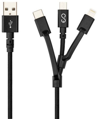 Epico 3in1 USB-C + MicroUSB + Lightning to USB-A - fekete - Adatkábel - Fő fotó