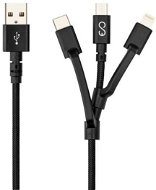 Epico opletený kabel 3in1 (USB-C, MicroUSB a Lightning to USB-A) - černý - Datový kabel