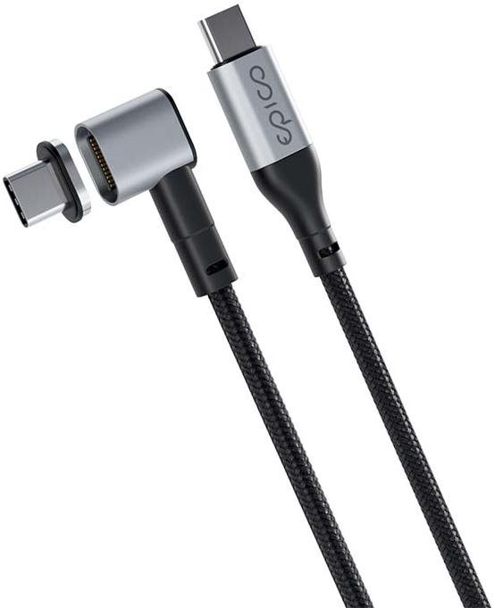 Epico mágneses fonott USB-C és USB-C adatkábel - szürke