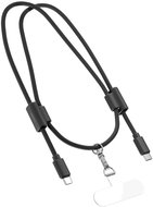 Epico phone lanyard with USB-C to USB-C cable - black - Power Cable
