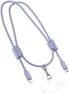 Epico phone lanyard with USB-C to USB-C cable - purple - Power Cable