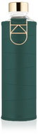 EQUA Glass Bottle with Forest Green Faux Leather Sleeve 750ml - Drinking Bottle