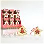 Box with wooden ornaments, checkered decor, 10cm - Christmas Ornaments