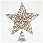 Csillag csúcsdísz, arany, fehér húrral, 30,5 cm - Karácsonyi díszítés