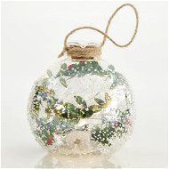 Sklenená svetelná guľa, imelo, 10 cm - Vianočné ozdoby