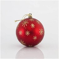Plastové červeno-zlaté gule, 8 cm - Vianočné ozdoby