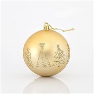 Plastic golden balls with decor, 8 cm - Christmas Ornaments