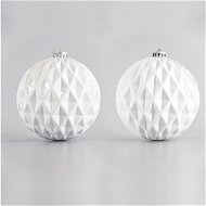 Plastic white relief balls, 15 cm - Christmas Ornaments