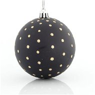 Plastové čierne gule so zlatými bodkami, 8 cm - Vianočné ozdoby