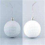 White Plastic Balls, with Bee Effect, 6cm - Christmas Ornaments