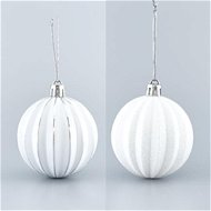 Plastic white embedded balls, 6 cm - Christmas Ornaments