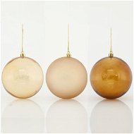 Plastové hnedo-zlaté gule, 8 cm - Vianočné ozdoby