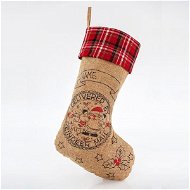 Barna zokni Mikulással, 33x2x61 cm - Karácsonyi díszítés